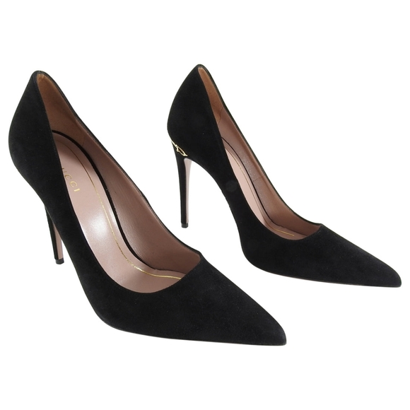 ✨️GUCCI ADINA HORSEBIT SUEDE BLACK HEELS SZ 37/7✨️ - Picture 9 of 16